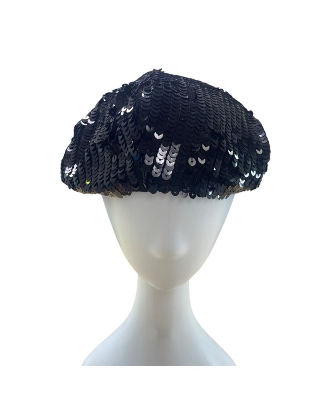 San Diego Hat Co. Womens Black Sequin Beret Stylish Sparkly Design